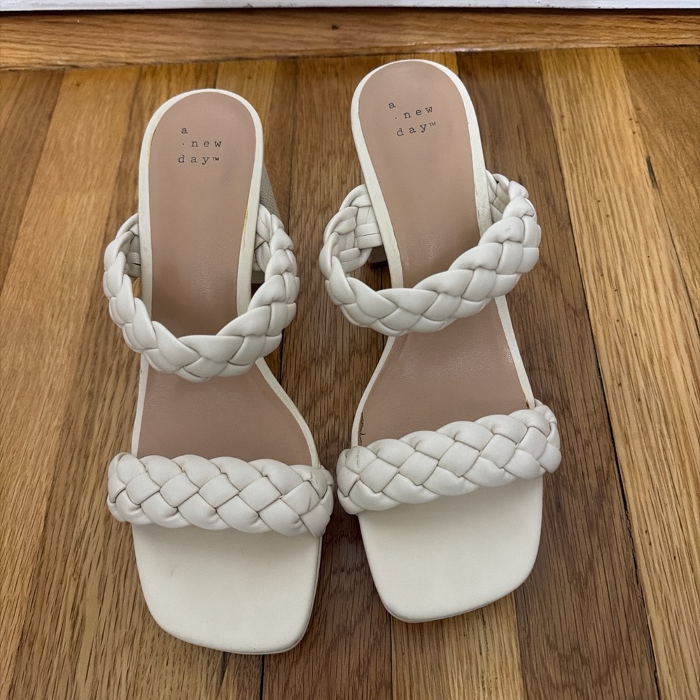 A New Day Women's Cream Braided Sandals